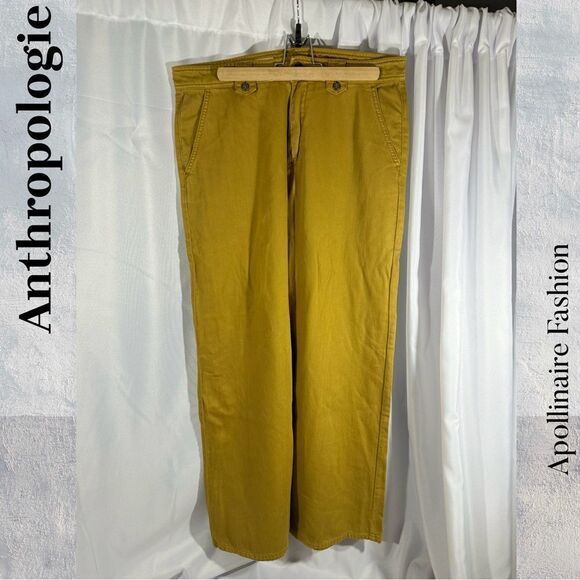 PILCRO COLUMN PANTS HIGH RISE IN DENIM YELLOW SIZE 31 NEW - Picture 6 of 8